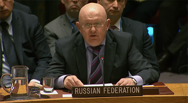 Russia's permanent representative to the UN, Vassily Nebenzia